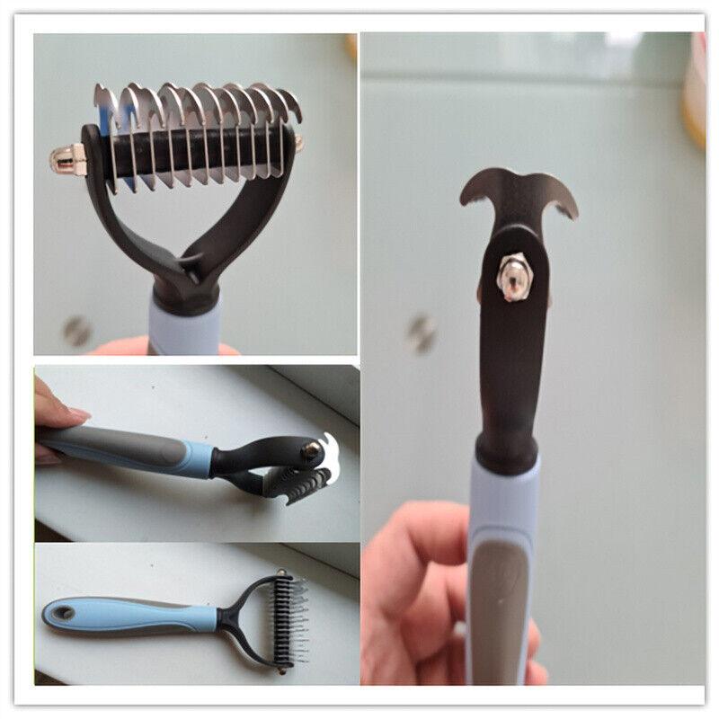 Double Sided Shedding And Dematting Undercoat Rake Hair Removal Comb - Purrfect Pets